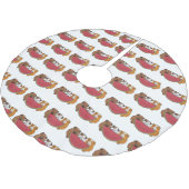 ギニアよくはしゃぐ豚とスイカイラストレーション ブラッシュドポリエステルツリースカート (アングル)