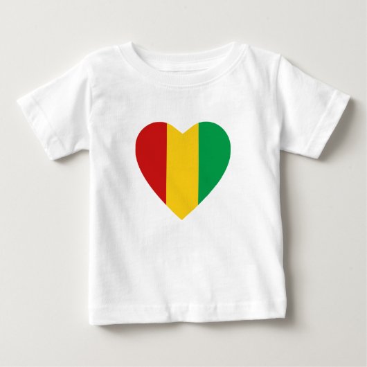 ギニアコナクリ国旗のハートTシャツ ベビーTシャツ (正面)