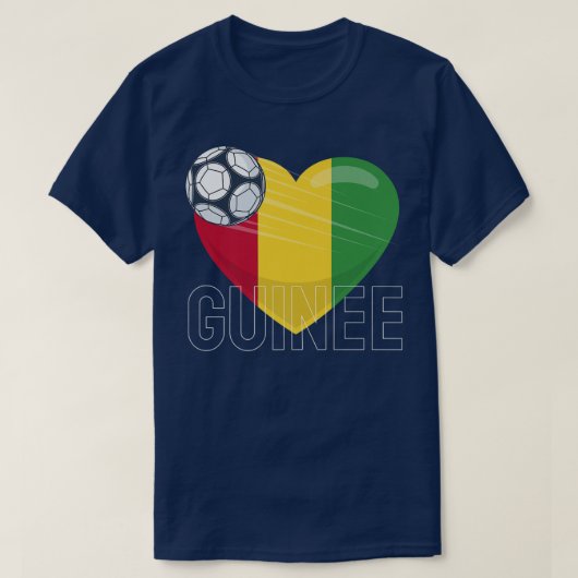 ギニアサッカー愛ガイアナ国旗 Tシャツ (デザイン正面)