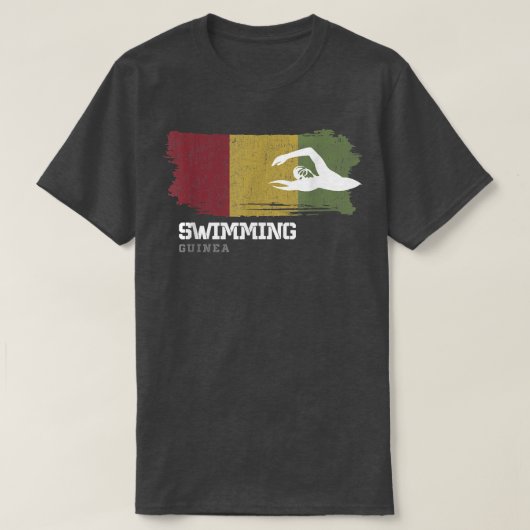 ギニアスイミング泳ぐ人ウォータースポーツ水泳 Tシャツ (デザイン正面)