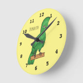 ギニアツラコ鳥漫画イラストレーション ラウンド壁時計 (傾斜)