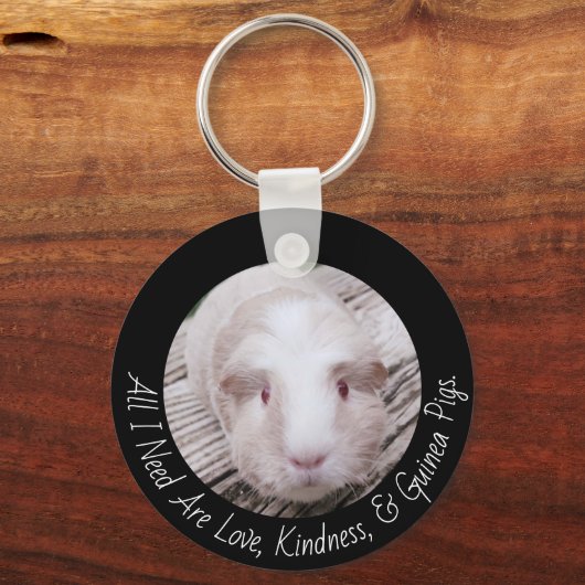 ギニアパーソナライズされた豚/ペットの飼い主は両面 キーホルダー (正面)