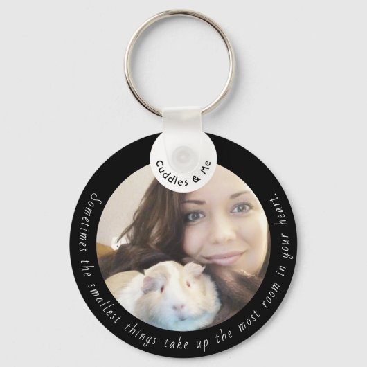 ギニアパーソナライズされた豚/ペットの飼い主は両面 キーホルダー (裏面)