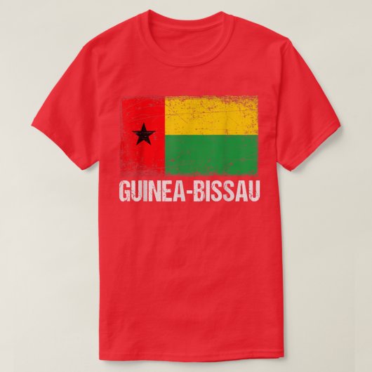 ギニアビおもしろいサウ国旗の男性女性キッズ愛国心 Tシャツ (デザイン正面)