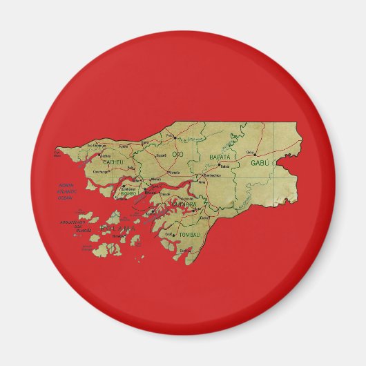 ギニアビサウの地図マグネット マグネット (正面)