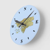 ギニアビサウの地図時計 ラウンド壁時計 (傾斜)