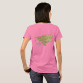 ギニアビサウ国旗と地図dk Tシャツ (裏面フル)