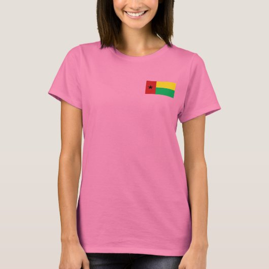 ギニアビサウ国旗と地図dk Tシャツ (正面)