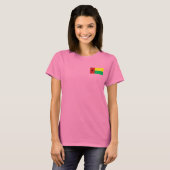 ギニアビサウ国旗と地図dk Tシャツ (正面フル)