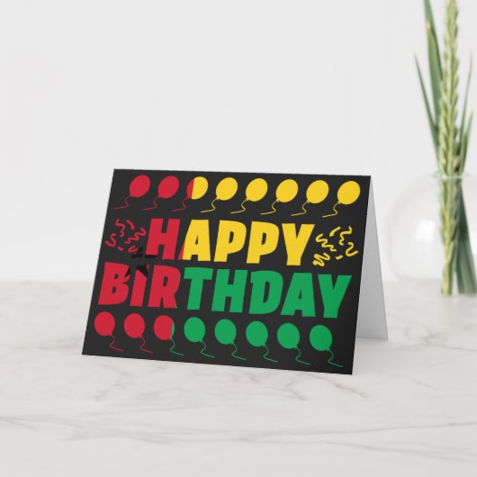 ギニアビサウ国旗の愛国的誕生日 カード (正面)