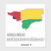 ギニアビサウ国旗魅力的の地図 シール (シート)