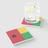 ギニアビサウ国旗 ストーンコースター (横)