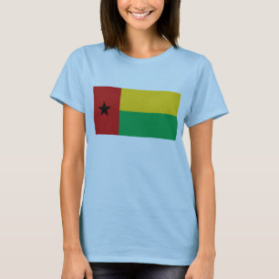 ギニアビサウ国旗x地図Tシャツ Tシャツ