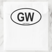 ギニアビサウ「GW」 楕円形シール (バッグ)