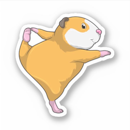 ギニアピグアットヨガストレッチエクササイズ シール (正面)