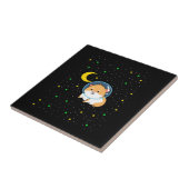 ギニアピグイン宇宙 |かわいい天文学モルモット タイル (側面)