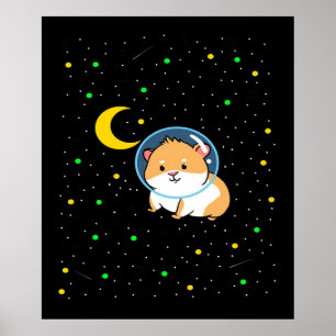 ギニアピグイン宇宙  かわいい天文学モルモット ポスター