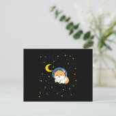 ギニアピグイン宇宙 |かわいい天文学モルモット ポストカード (スタンド正面)
