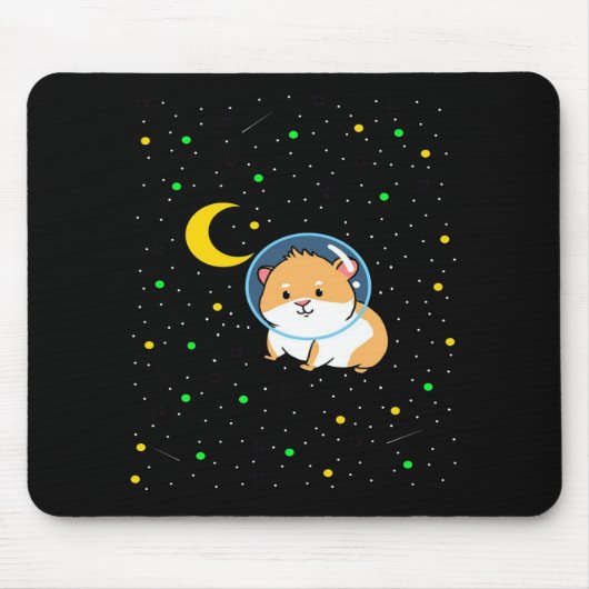 ギニアピグイン宇宙 |かわいい天文学モルモット マウスパッド (正面)
