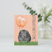 ギニアピグオレンジバルーンカスタム誕生日 招待状 (スタンド正面)