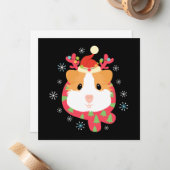 ギニアピグクリスマストナカイ ノートカード (正面/裏面インサイチュ)