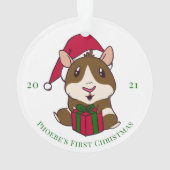 ギニアピグクリスマスパーソナライズされた休暇 オーナメント (裏面)