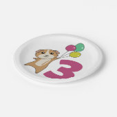 ギニアピグサード誕生日バルーン紙プレート ペーパープレート (アングル)