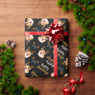 ギニアピグハッピーホリデーズクリスマス ラッピングペーパー