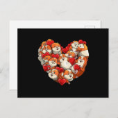 ギニアピグハートおもしろいバレンティンズデイギフトウーメン ポストカード (正面/裏面)