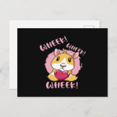 ギニアピグハートホエック |かわいいベビーペット好き ポストカード (正面/裏面)