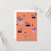 ギニアピグフィットネスジムおもしろいデザイン カード (正面/裏面インサイチュ)