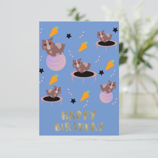 ギニアピグフィットネスジムおもしろいデザイン カード (スタンド正面)