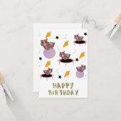 ギニアピグフィットネスジムおもしろいデザイン カード (正面/裏面インサイチュ)