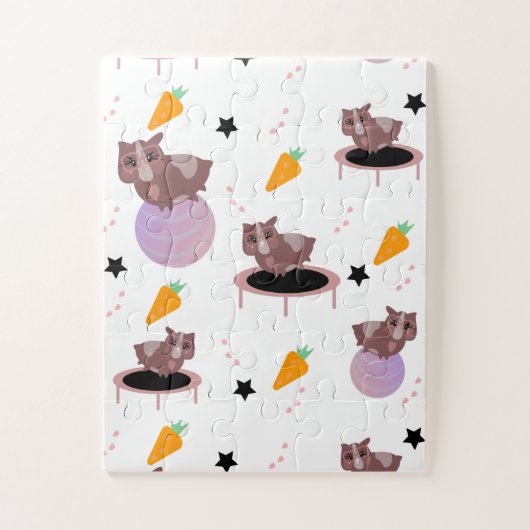 ギニアピグフィットネスジムおもしろいデザイン ジグソーパズル (縦)