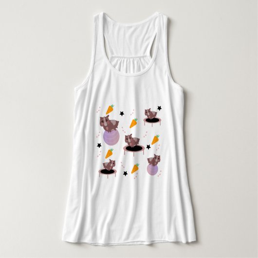 ギニアピグフィットネスジムおもしろいデザイン タンクトップ (デザイン正面)