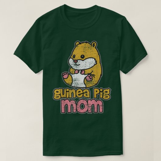 ギニアピグママかわいいヴィンテージ Tシャツ (デザイン正面)