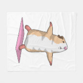 ギニアピグヨガメディテーションフィットネス フリースブランケット (正面(横))