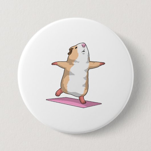 ギニアピグヨガメディテーションフィットネス 缶バッジ (正面)