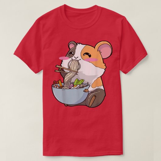 ギニアピグラーメンかわいい Tシャツ (デザイン正面)