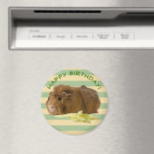 ギニアピグ写真ハッピーバースデーテンプレート マグネット (インサイチュ (食洗機))