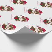 ギニアピグ初めてのクリスマスズホリデーパーソナライズされた ラッピングペーパー (角)