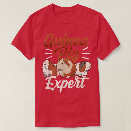 ギニアピグ専門家動物愛好家ペットかわいい Tシャツ (デザイン正面)