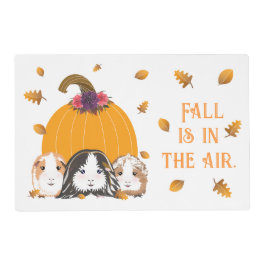 ギニアピグ秋ランチョンマット ラミネート プレート