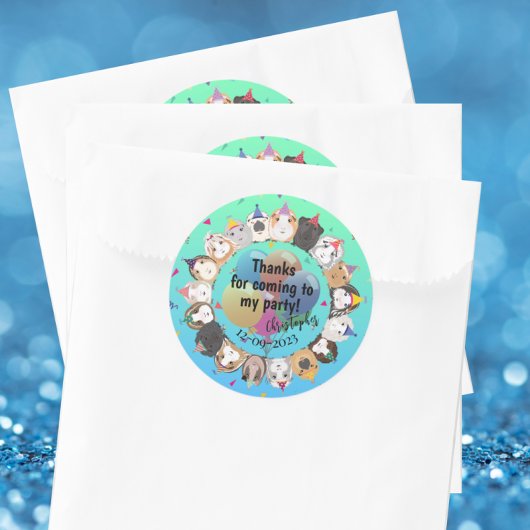 ギニアピグ誕生日サンキュー ラウンドシール