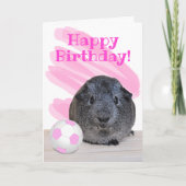 ギニアピッガーリークピンクホワイトサッカーボールカスタム カード (正面)