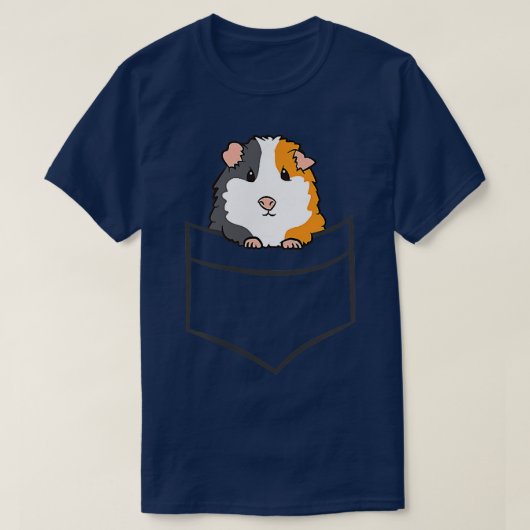 ギニアピッグの所有者かわいいポケットギニアピグ Tシャツ (デザイン正面)
