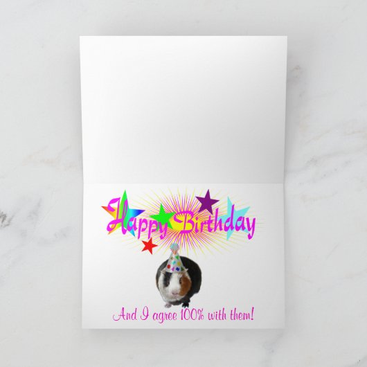 ギニアピッグ誕生日 カード (内部)