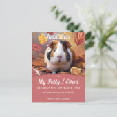 ギニアピッグ&フォリング紅葉パーティー/イベント インビテーションポストカード (スタンド正面)