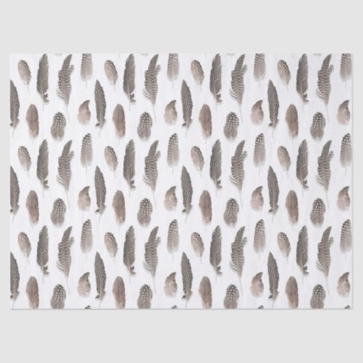 ギニアファームの鳥の羽のパターン 薄葉紙 (正面)