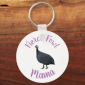 ギニアフォールマママキーチェーン |ママ#FierceFowl キーホルダー (正面)